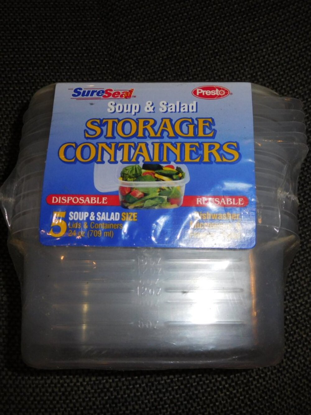New Vtg Sure Seal Presto Soup & Salad Food Storage Containers 5 Pack